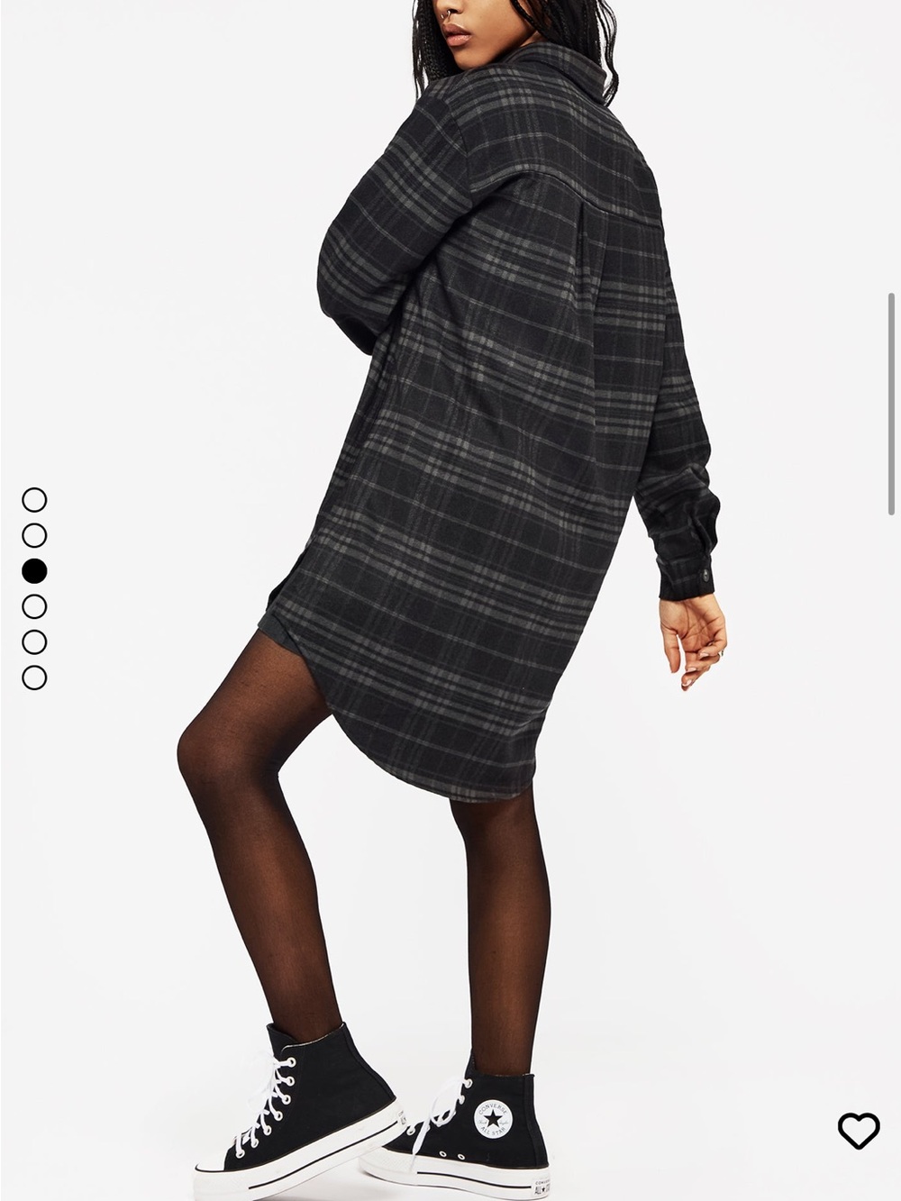 Reckless Check Longline Shirt Dress - Picture 2 of 4